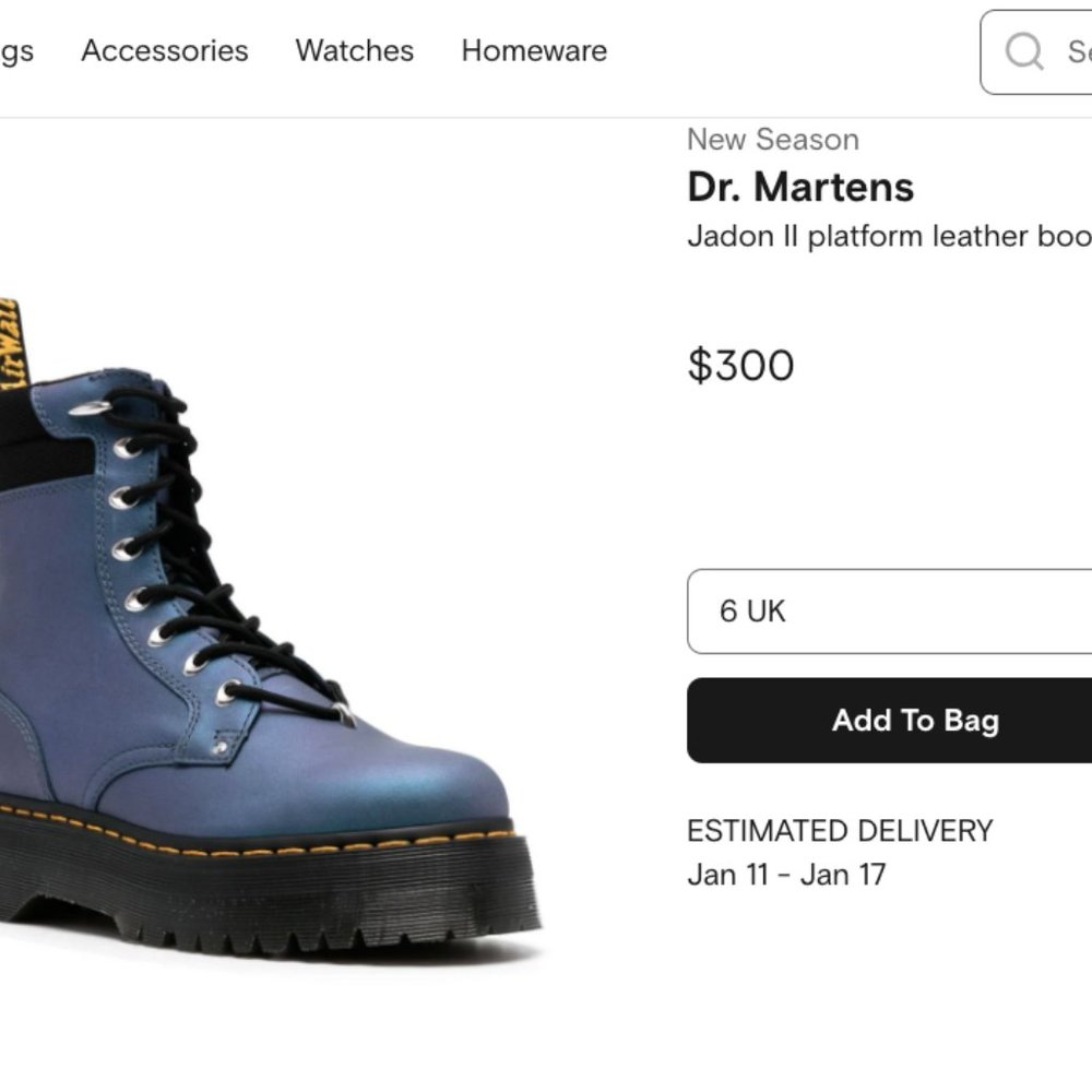 Dr. Martens Jadon II Hardware Platform in DK Blue/Bla MSRP$300 FIVE STAR Reviews - Picture 3 of 16
